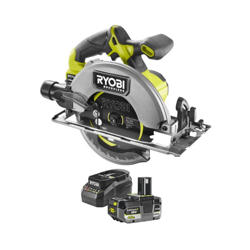 Ryobi - Scie circulaire RYOBI 18V One+ Brushless RCS18BL - 184 mm - Batterie 4,0Ah et chargeur - Image 1