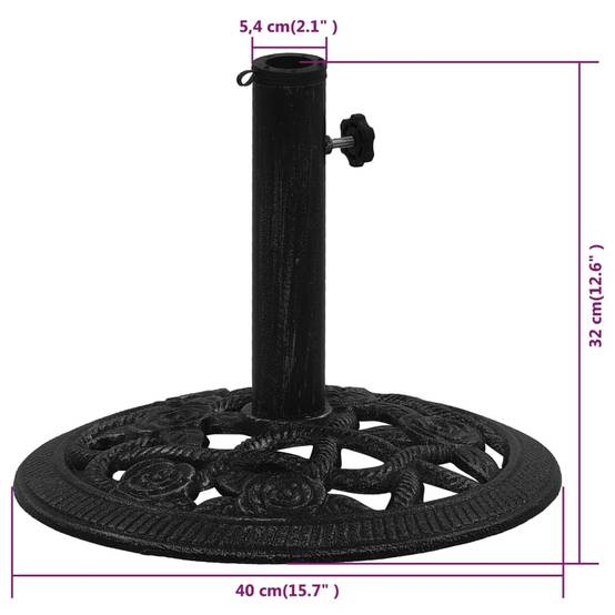 Maison Chic - Socle de parasol - accessoire parasol Noir 40x40x32 cm Fonte - MEUBLE PRO - Image 7