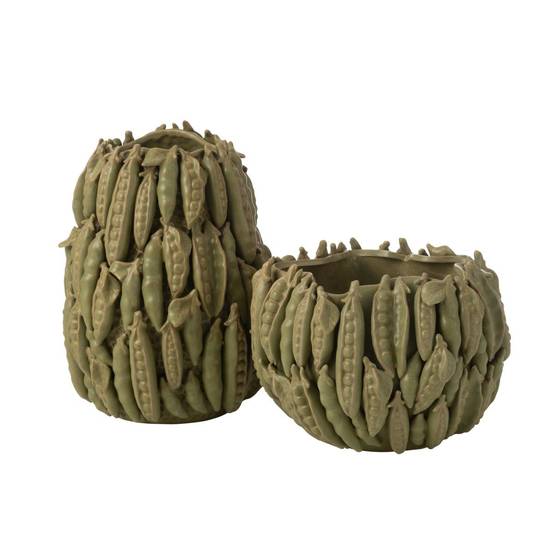 Vase Déco en Argile "Petit Pois" 38cm Vert - Image 2