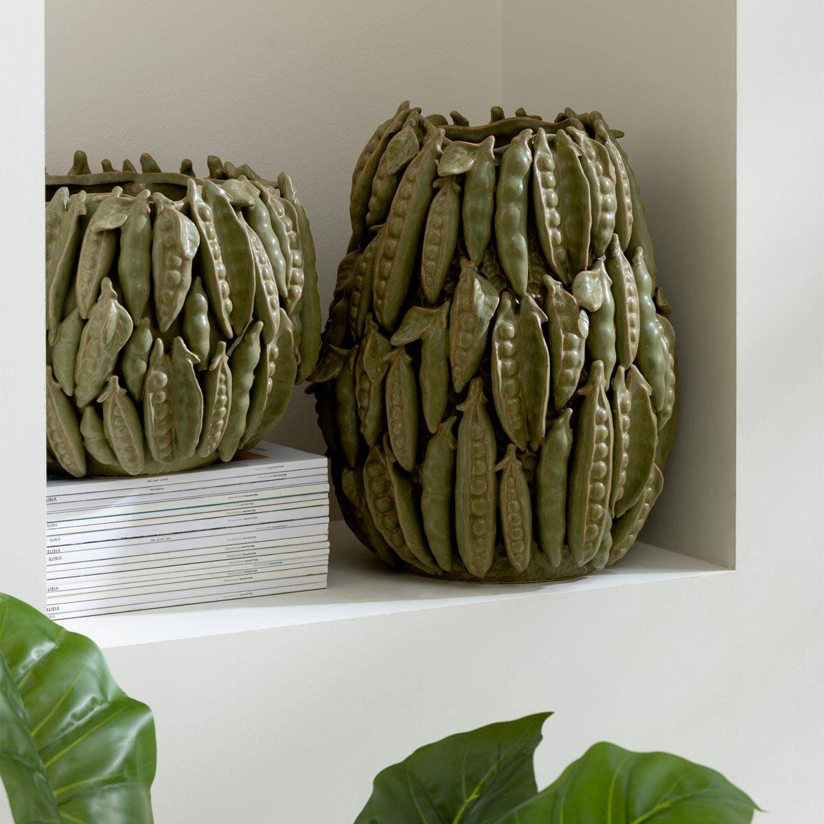 Vase Déco en Argile "Petit Pois" 38cm Vert - Image 3