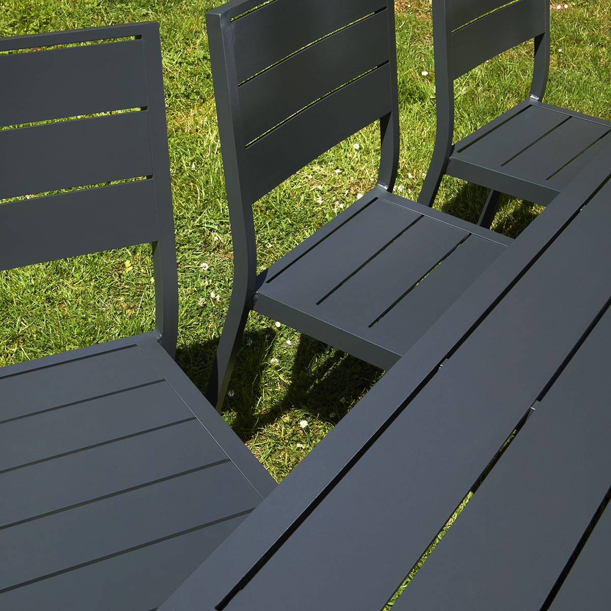 Salon de jardin en aluminium gris - 6 chaises - Cémonjardin - Imagen 4