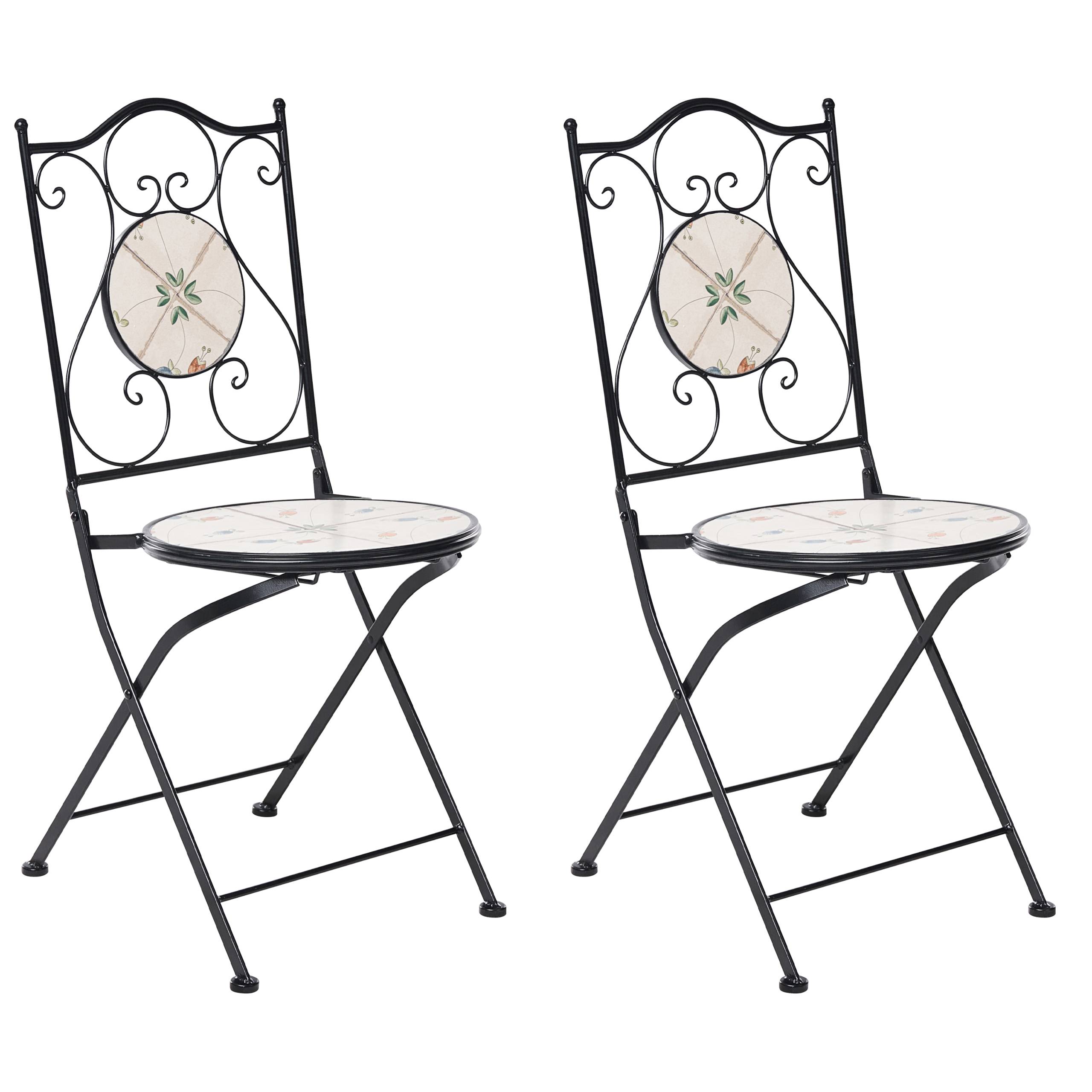 Beliani - Chaise de jardin Métal Blanc cassé CARONA - 40x45x90- Beliani - Image 4
