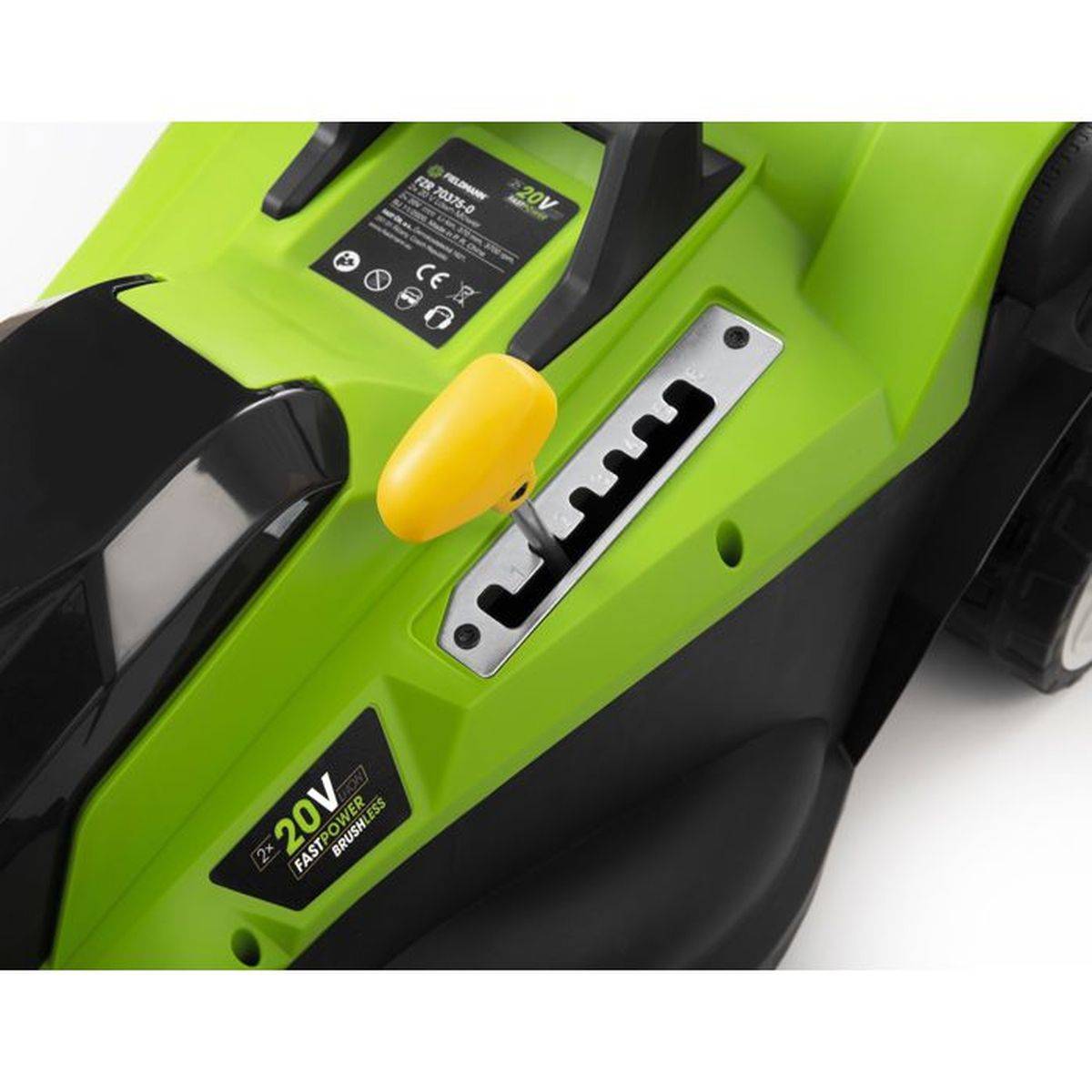 Tondeuse à gazon sans fil 20 V 37 cm, mulching, hauteur réglable 75 mm - Fieldmann - Image 9