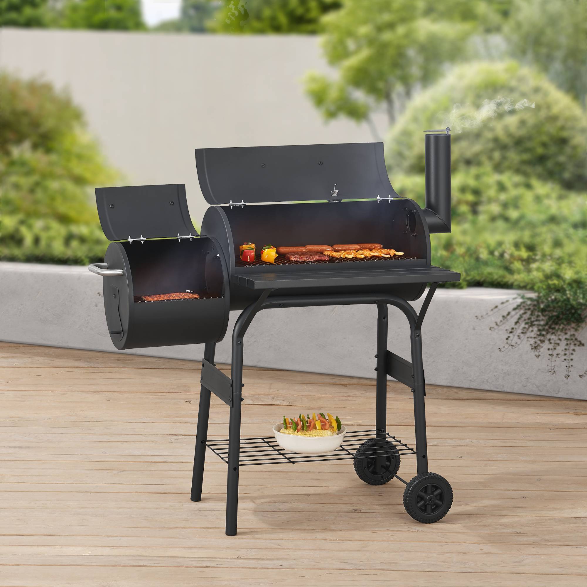 Casa.Pro - Barbecue fumoir Arielli 115 x 110 x 64 cm noir casa.pro - Imagen 2