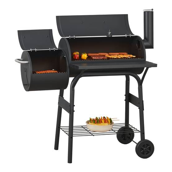 Casa.Pro - Barbecue fumoir Arielli 115 x 110 x 64 cm noir casa.pro - Imagen 1