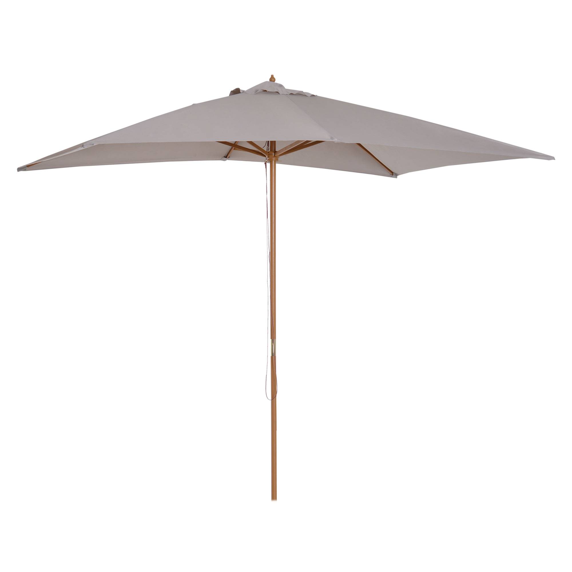 Parasol de jardin 2x3 m imperméable, en bois avec toile amovible en polyester, gris - Image 2