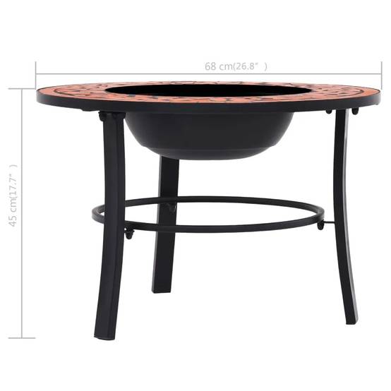 ComfortXL - Braséro Foyer Mosaïque en Céramique pour Jardin Terrasse Terre Cuite 68 cm – ComfortXL Outdoor Living - Image 9