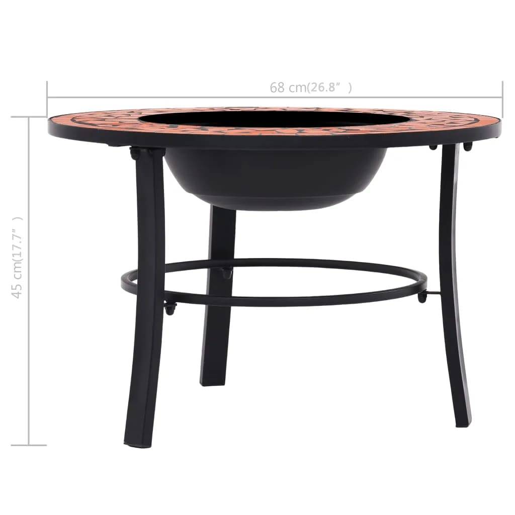 ComfortXL - Braséro Foyer Mosaïque en Céramique pour Jardin Terrasse Terre Cuite 68 cm – ComfortXL Outdoor Living - Image 9