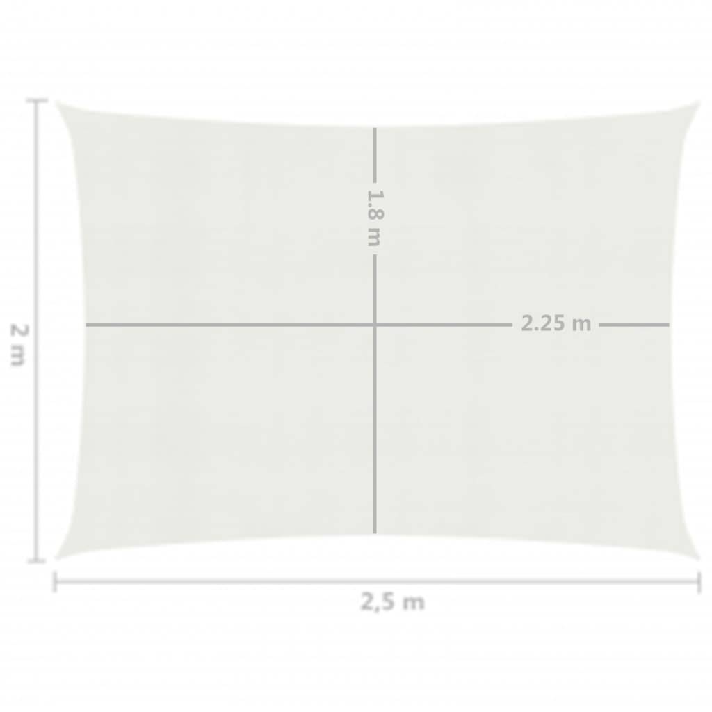 Helloshop26 - Voile d'ombrage 160 g/m² 2 x 2,5 m PEHD blanc - Imagen 5