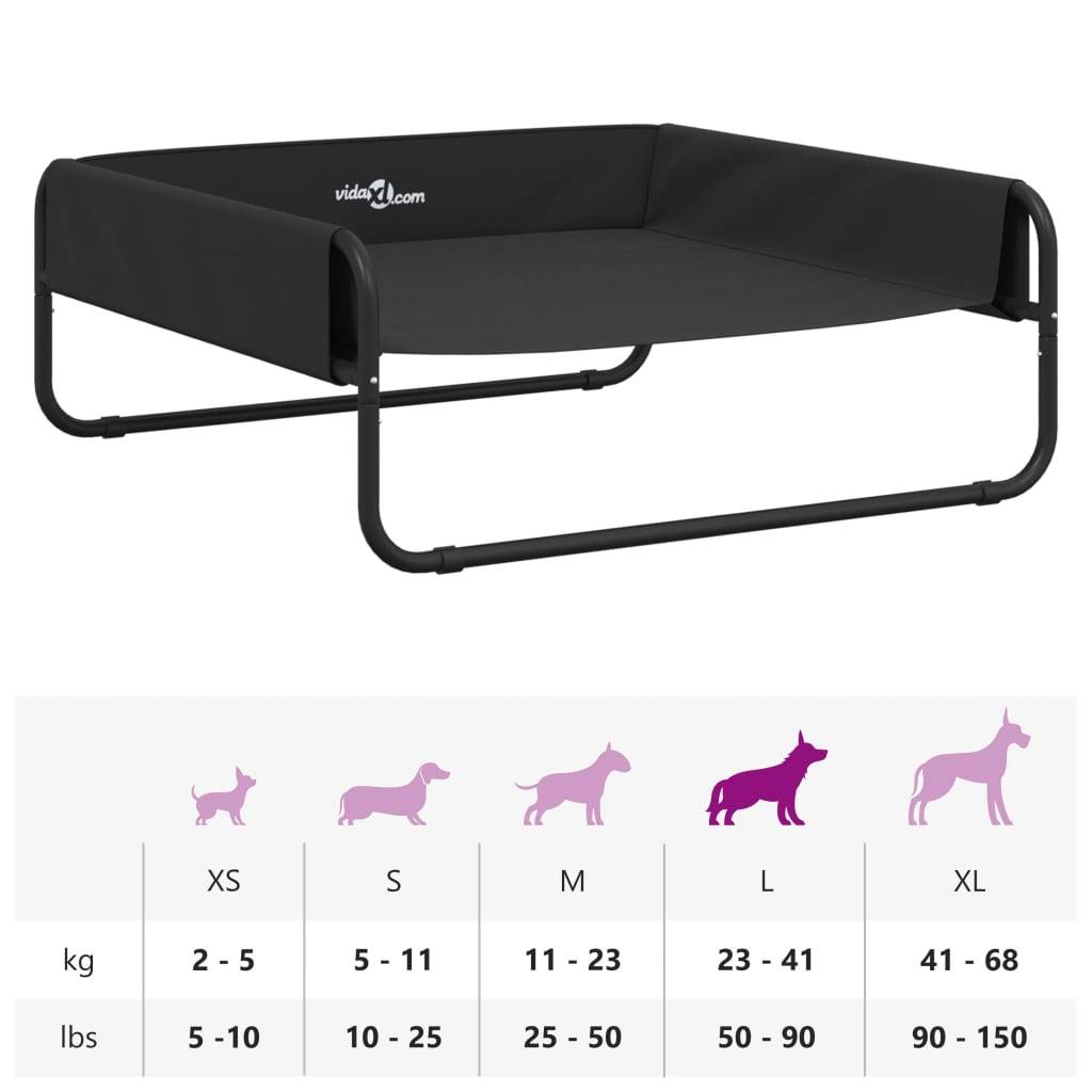 Panier pour Chien Surélevé 85cm, Lit Robuste et Aéré pour Jardin ou Maison, Anthracite – ComfortXL Pet Living - Image 10