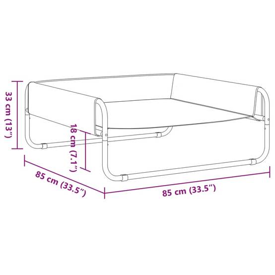 Panier pour Chien Surélevé 85cm, Lit Robuste et Aéré pour Jardin ou Maison, Anthracite – ComfortXL Pet Living - Image 9