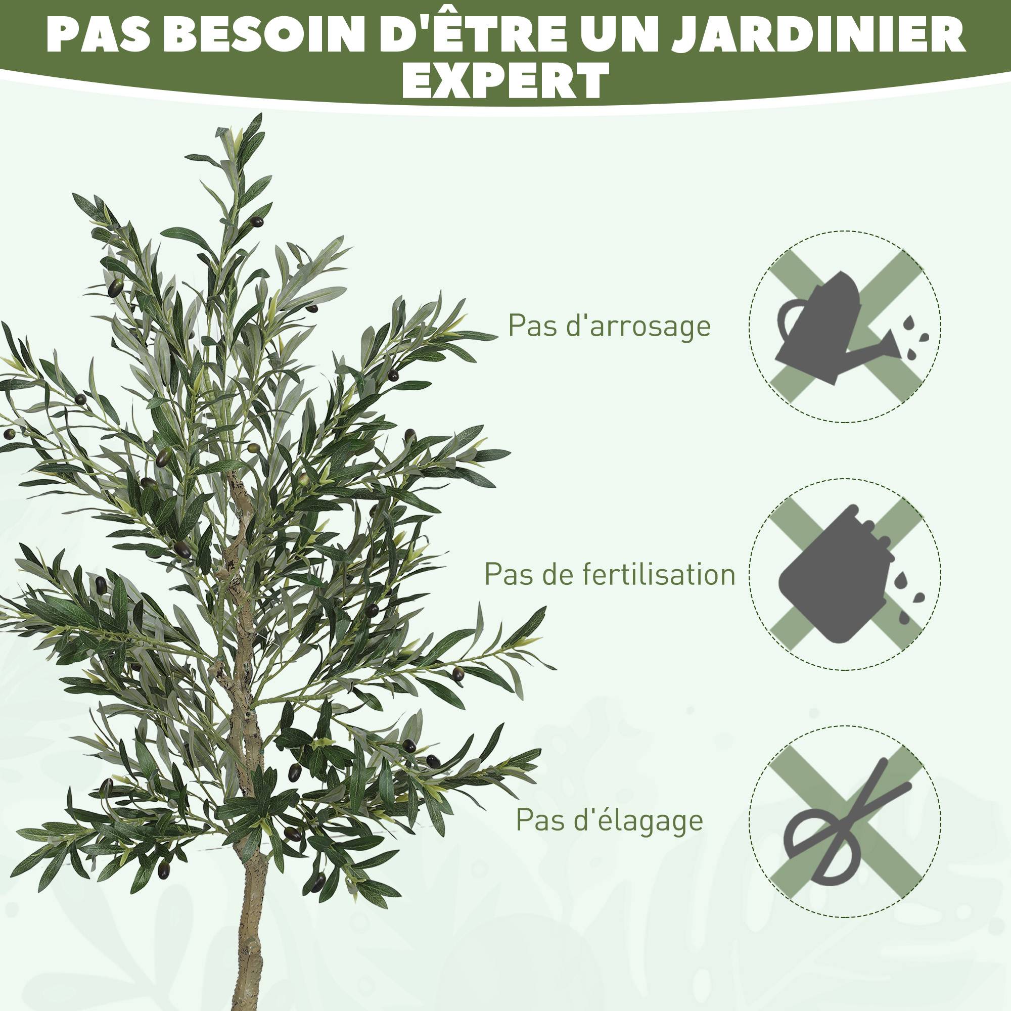 Olivier artificiel 180 cm plante artificielle intérieur, décoration pour maison, bureau, salon, chambre - Image 9