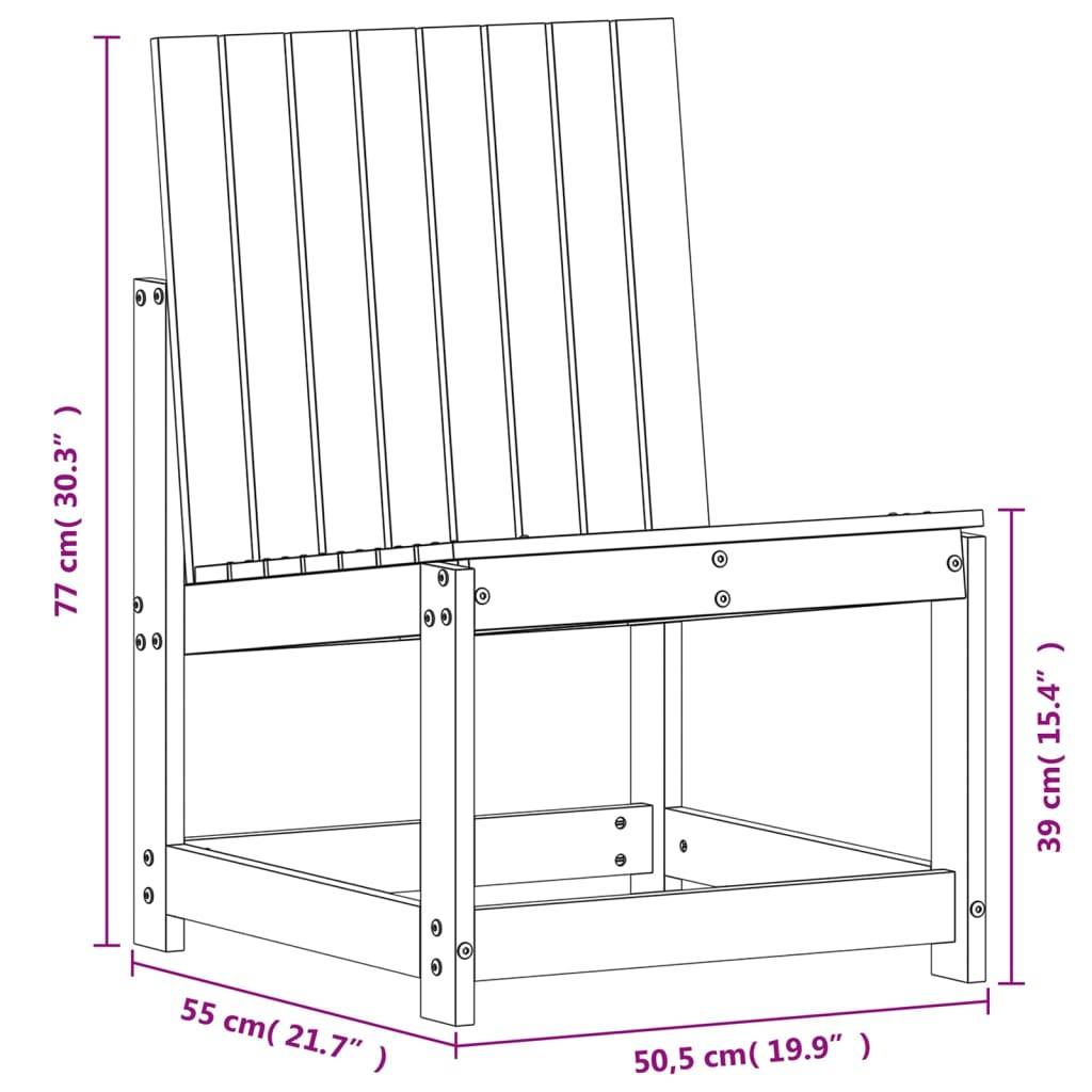 Vidaxl - Chaise de jardin blanc 50,5x55x77 cm bois de pin massif vidaXL 832616 - Image 3