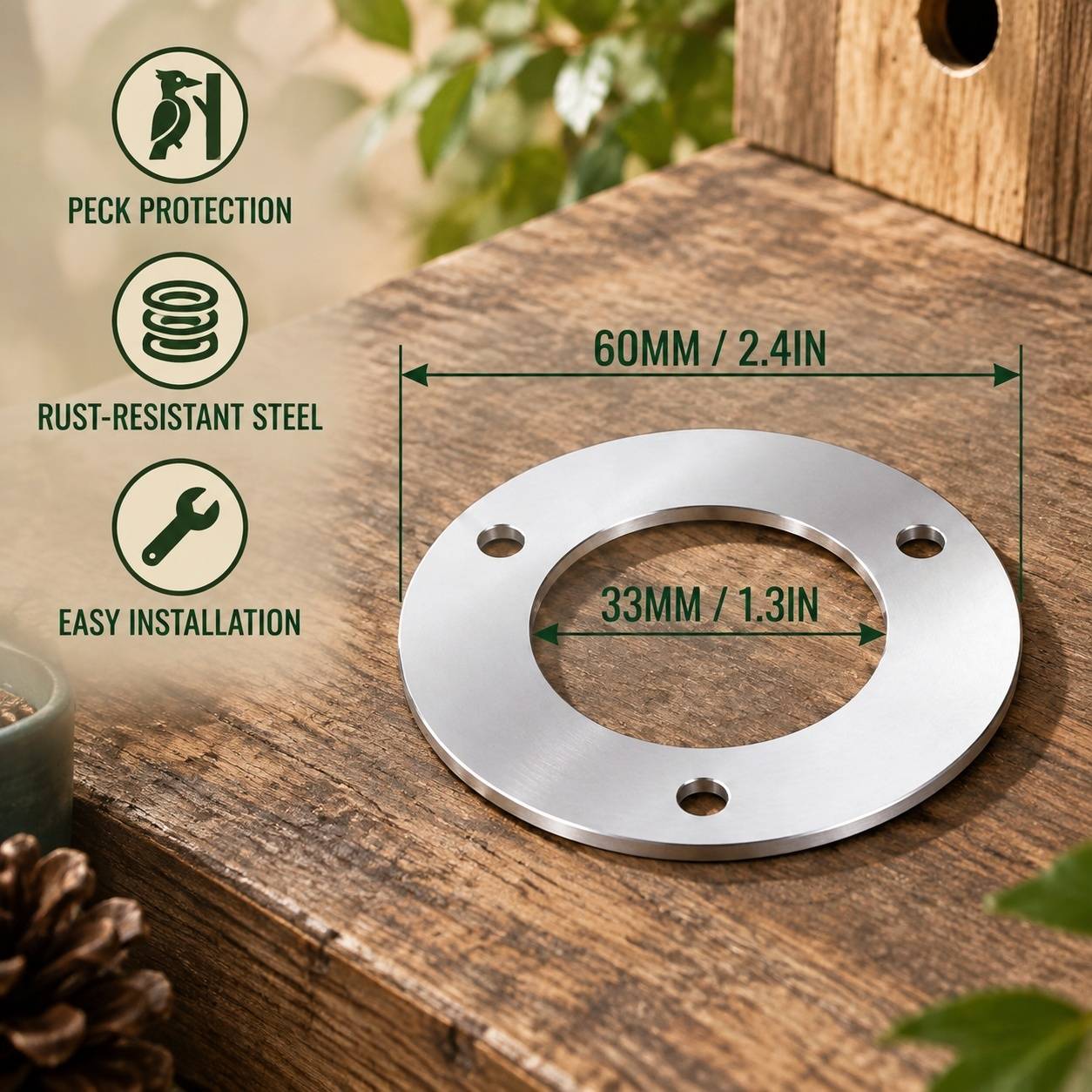 Plaques de Protection en Acier Inoxydable pour Nichoirs Oiseaux et Chauves-Souris - Image 7