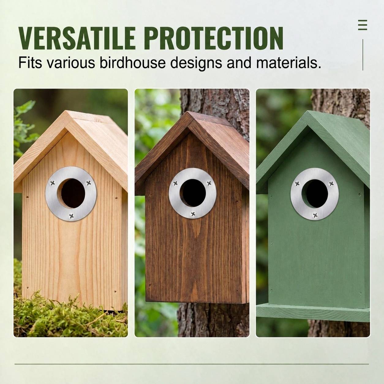 Plaques de Protection en Acier Inoxydable pour Nichoirs Oiseaux et Chauves-Souris - Image 5