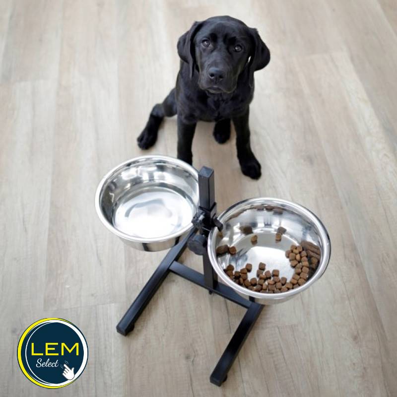 Lem Select - Bar à alimentation chiens/chats avec 2 gamelles inox - Imagen 2