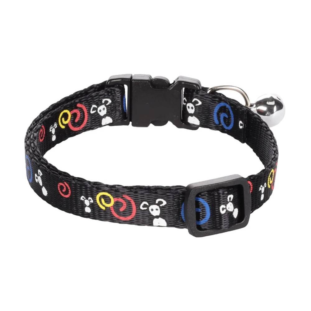 Collier réglable de 20 à 35 cm noir avec motif souris pour chat - Imagen 6