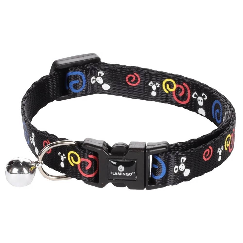 Collier réglable de 20 à 35 cm noir avec motif souris pour chat - Imagen 1