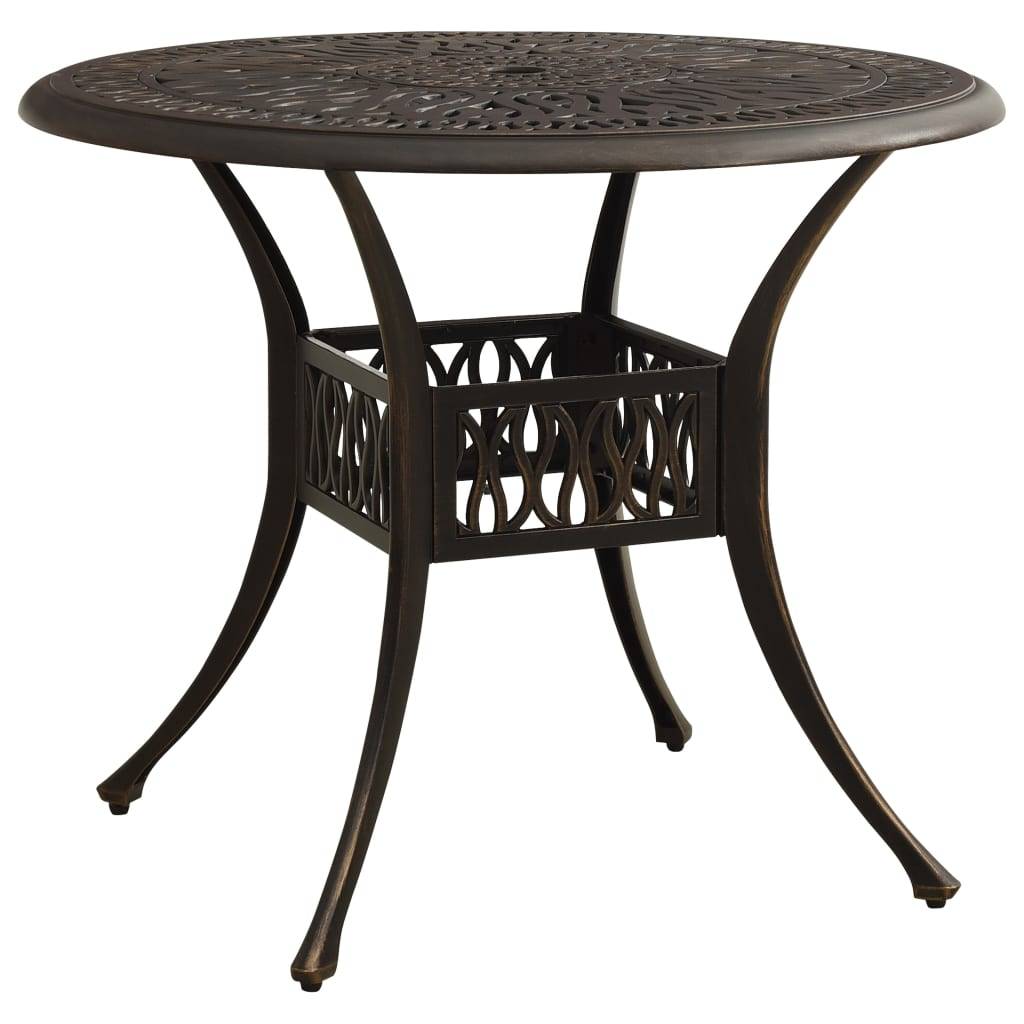 Helloshop26 - Ensemble de bistro jardin meuble extérieur terrasse 5 pièces aluminium coulé bronze - Imagen 8