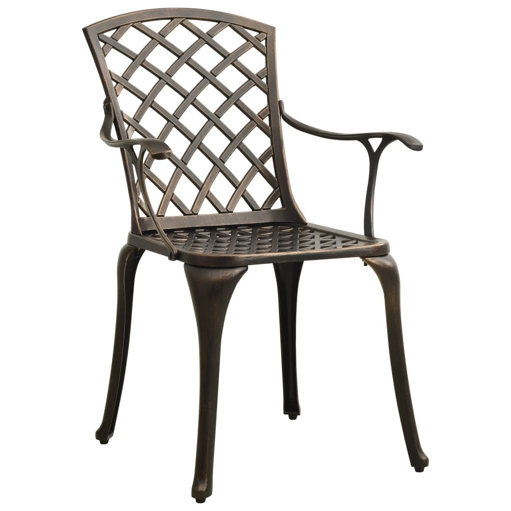 Helloshop26 - Ensemble de bistro jardin meuble extérieur terrasse 5 pièces aluminium coulé bronze - Imagen 3