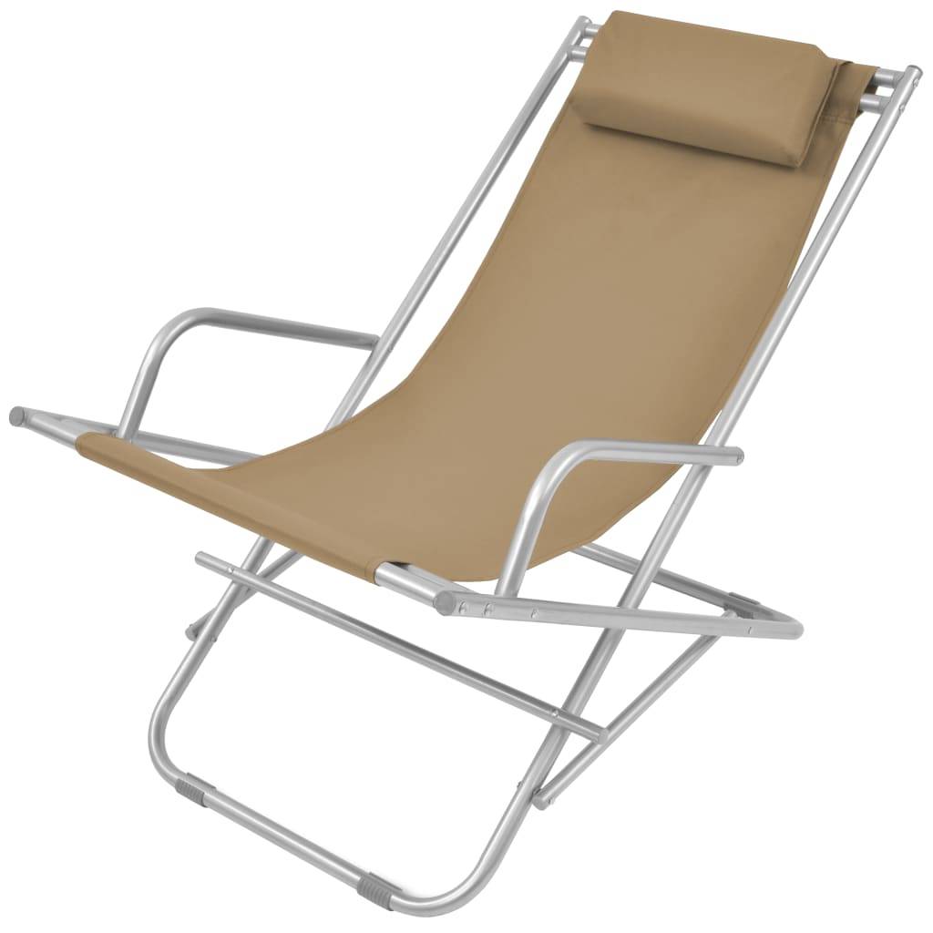 Helloshop26 - Chaises inclinables de terrasse 2 pièces acier taupe - Imagen 3