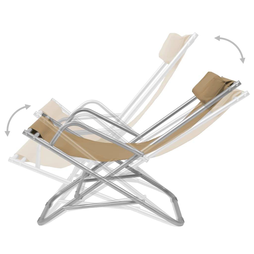 Helloshop26 - Chaises inclinables de terrasse 2 pièces acier taupe - Imagen 2