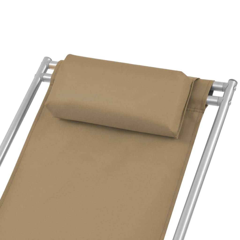Helloshop26 - Chaises inclinables de terrasse 2 pièces acier taupe - Imagen 6