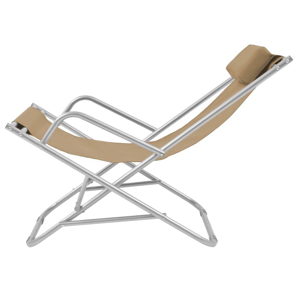 Helloshop26 - Chaises inclinables de terrasse 2 pièces acier taupe - Imagen 4