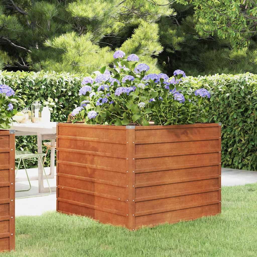 ComfortXL - Carré potager en acier Corten look rouillé durable 100x100x77 cm – ComfortXL Outdoor Living - Image 1