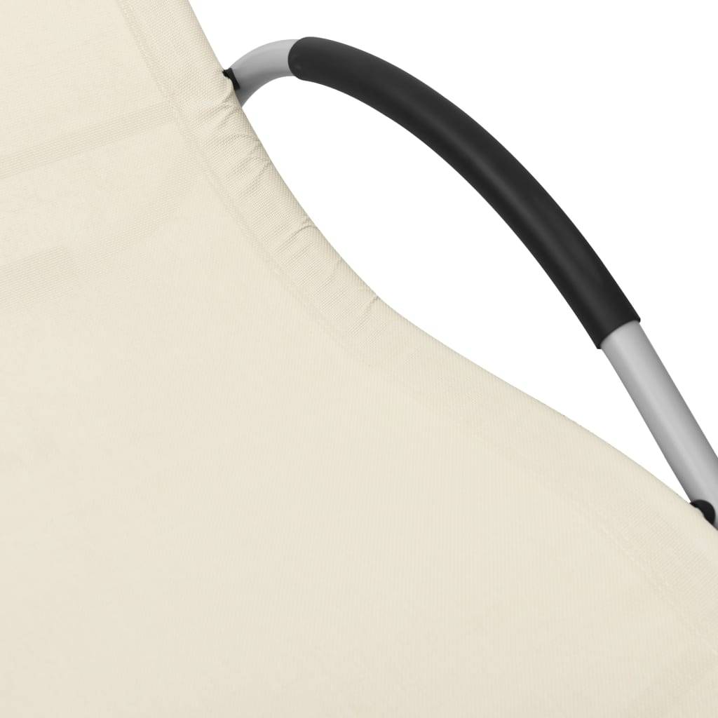 Helloshop26 - Chaises longues textilène 2 pcs crème et gris - Imagen 6