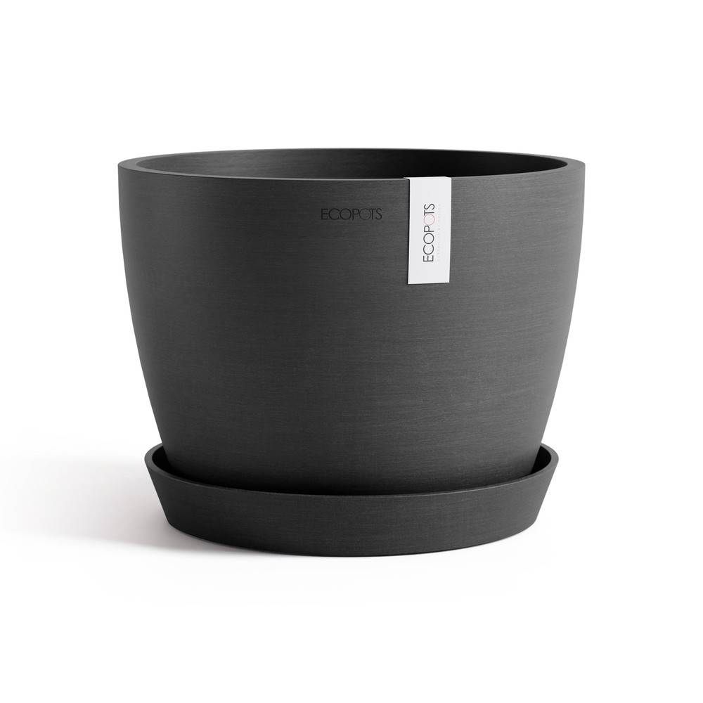 Ecopots - Pot Rond Stockholm 24 Gris Foncé - Ø 23,2 x H. 17,6 cm - 5,4 L ECOPOTS - Imagen 3