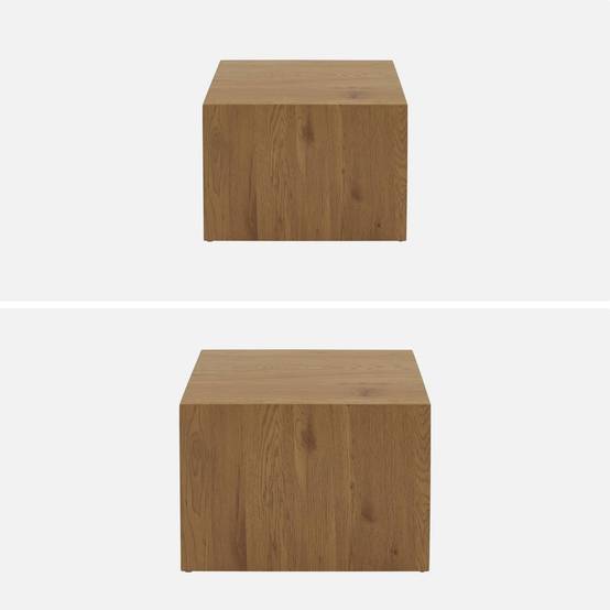 sweeek - Lot de 2 tables basses carrées effet chêne SYLVA L 58 x l 58 x H 40cm / L 50 x l 50 x H 33cm | sweeek - Image 5