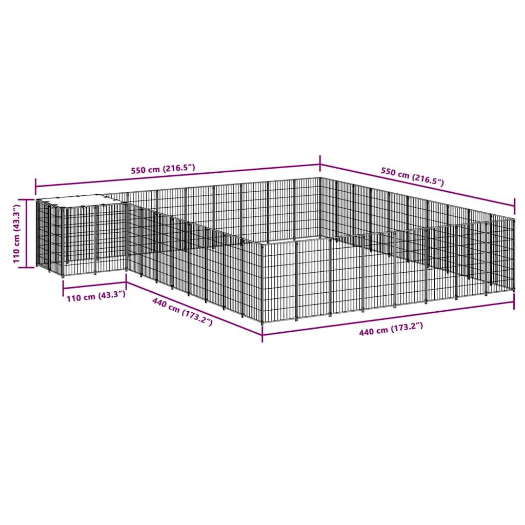 Vidaxl - Chenil Argenté 25,41 m² Acier vidaXL 3082246 - Imagen 3