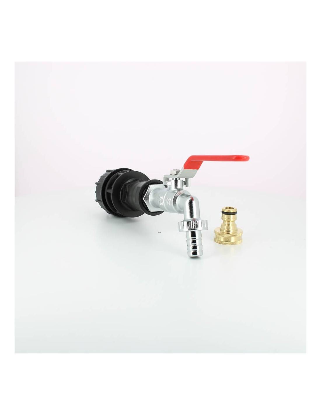 Robinet laiton chromé 15 mm + Nez 20x27 - kit couplage cuve - Imagen 2