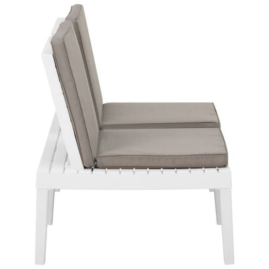 PANGIVO - Banc de jardin plastique blanc 130 x 65 x 70 cm - PANGIVO - Image 3