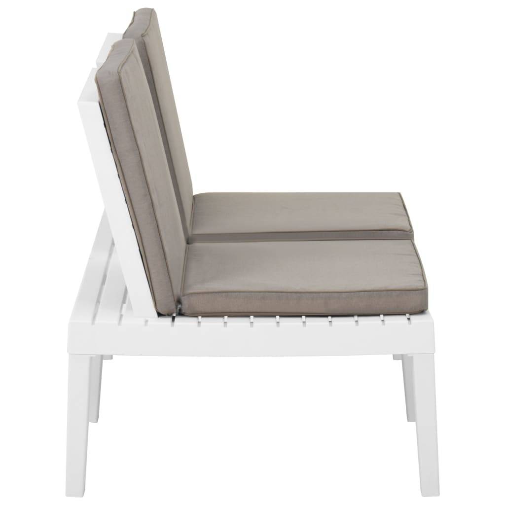 PANGIVO - Banc de jardin plastique blanc 130 x 65 x 70 cm - PANGIVO - Image 3