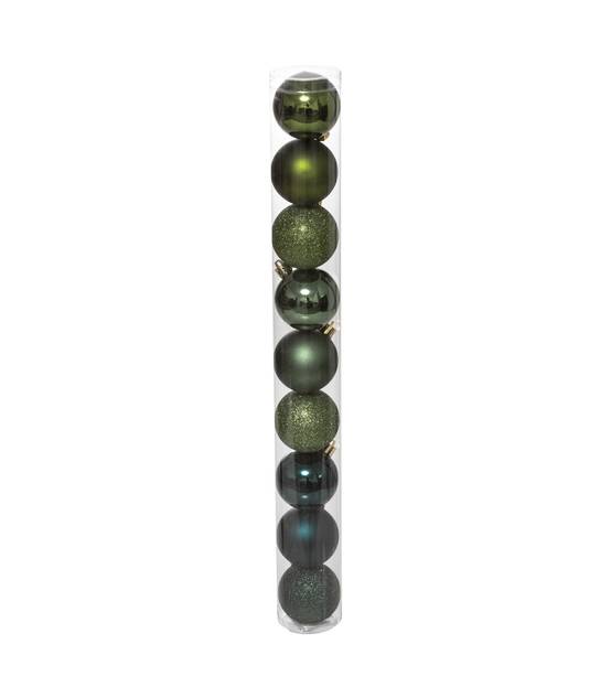 Déco de sapin Lot de 9 Boules de Noël D 6 cm - Vert Olive et Kaki