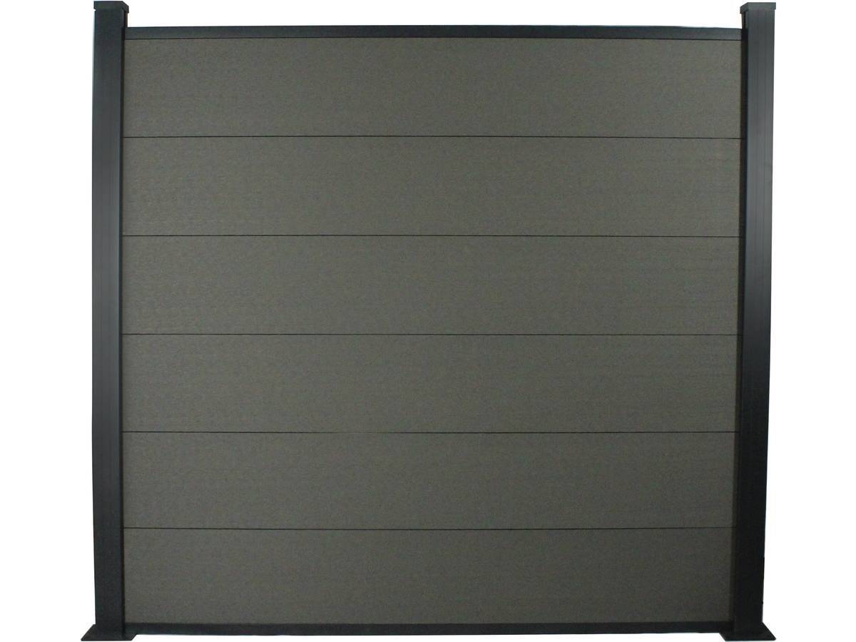 Habitat Et Jardin - Kit Clôture 1.6 X 1.6 M Composite Et Aluminium + Profilés De Finitions - Kit De Fixation Offert - Ardoise -habitat Et Jardin - Imagen 1