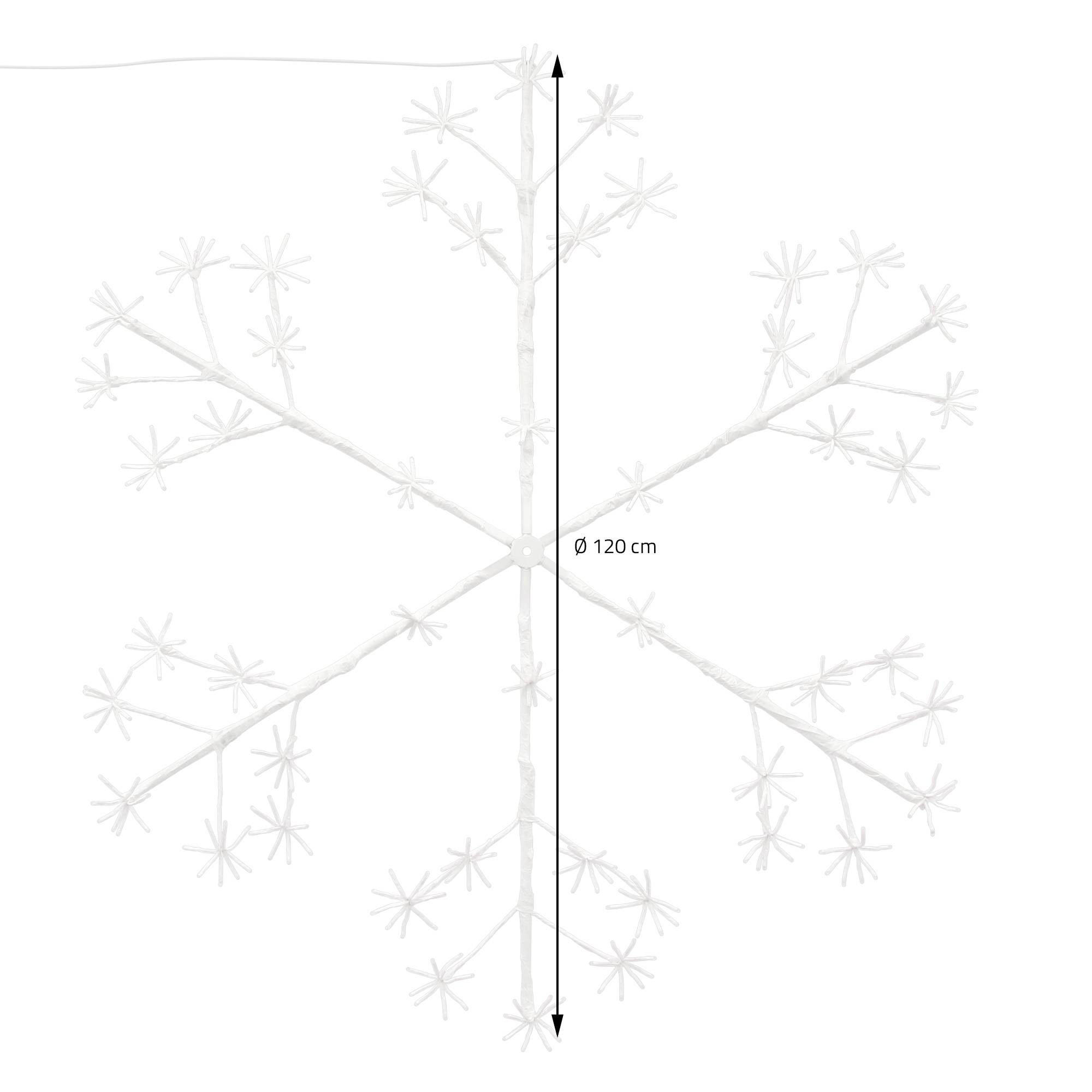 Ecd-Germany - Flocon de neige 384 LEDs chaîne lumineuse blanc chaud déco intérieur/extérieur - Imagen 7