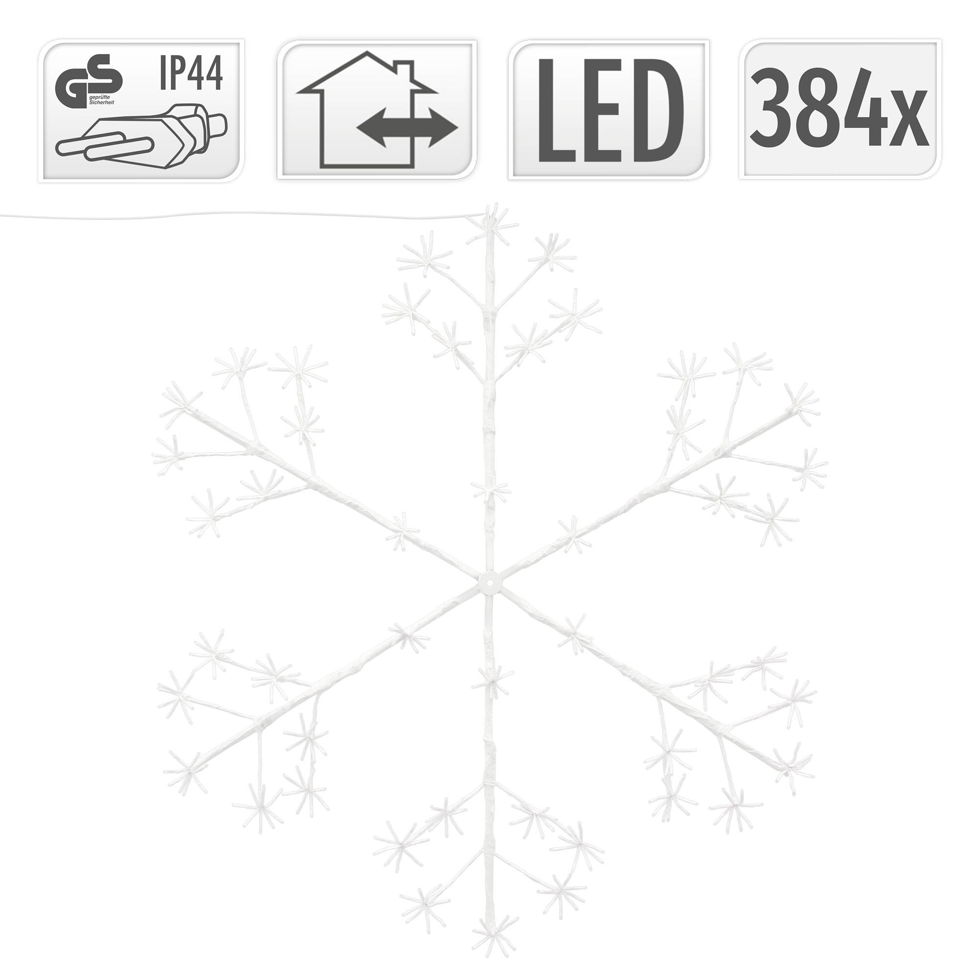 Ecd-Germany - Flocon de neige 384 LEDs chaîne lumineuse blanc chaud déco intérieur/extérieur - Imagen 5