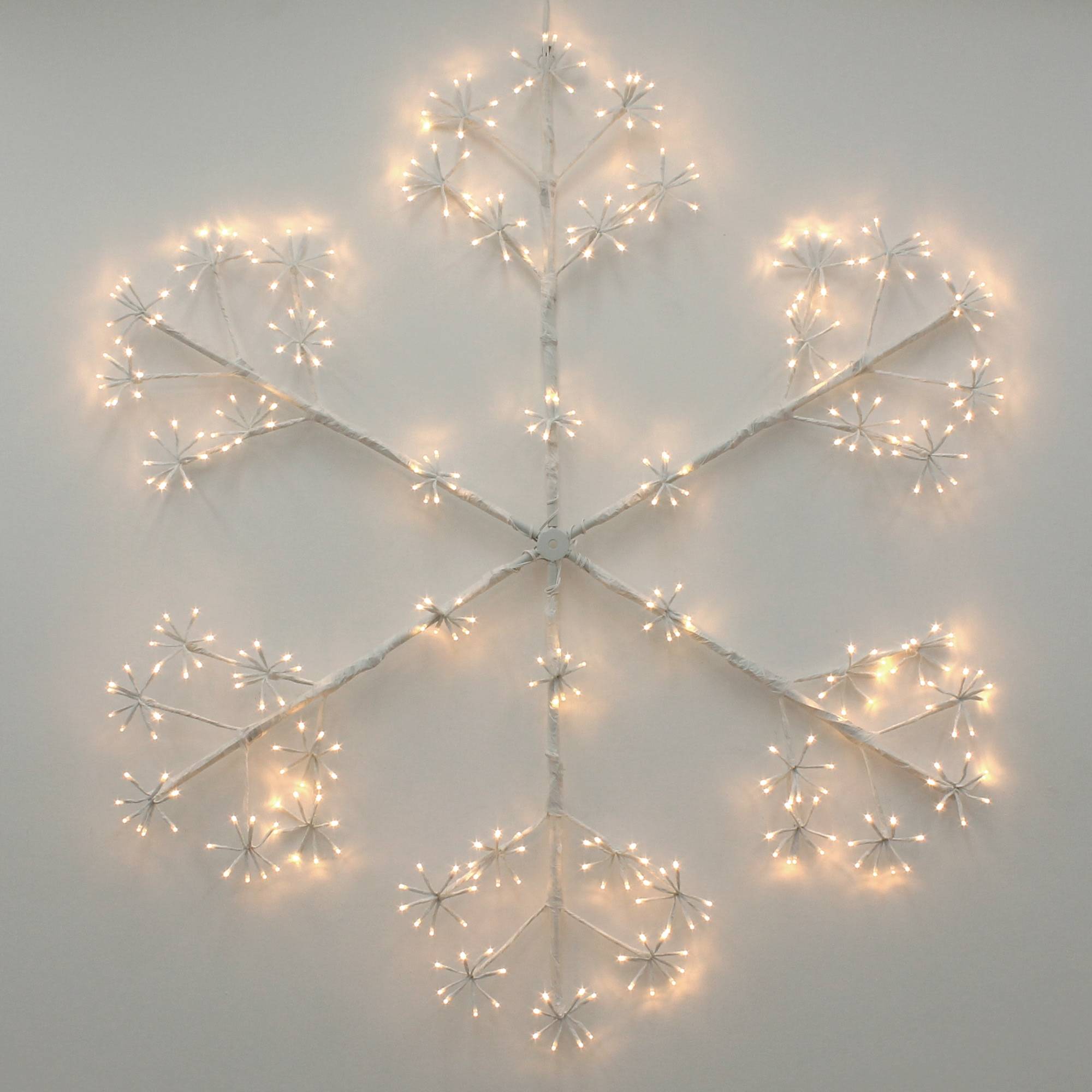 Ecd-Germany - Flocon de neige 384 LEDs chaîne lumineuse blanc chaud déco intérieur/extérieur - Imagen 6