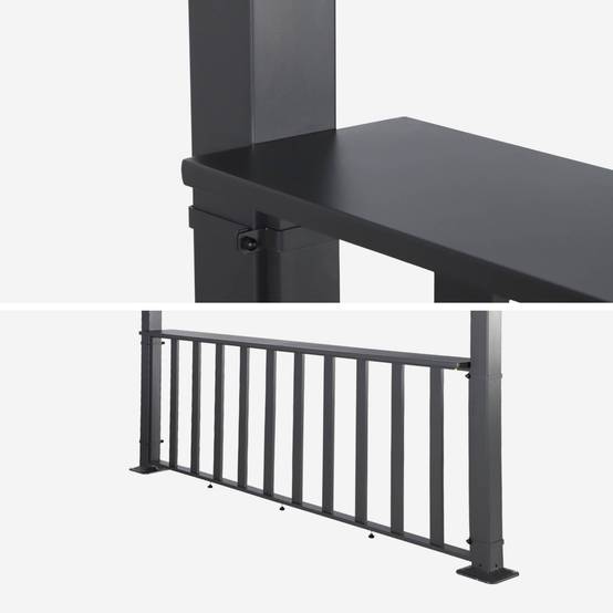 Pergola bioclimatique aluminium et acier 3x3m + bar 3m anthracite Palace | sweeek - Image 4