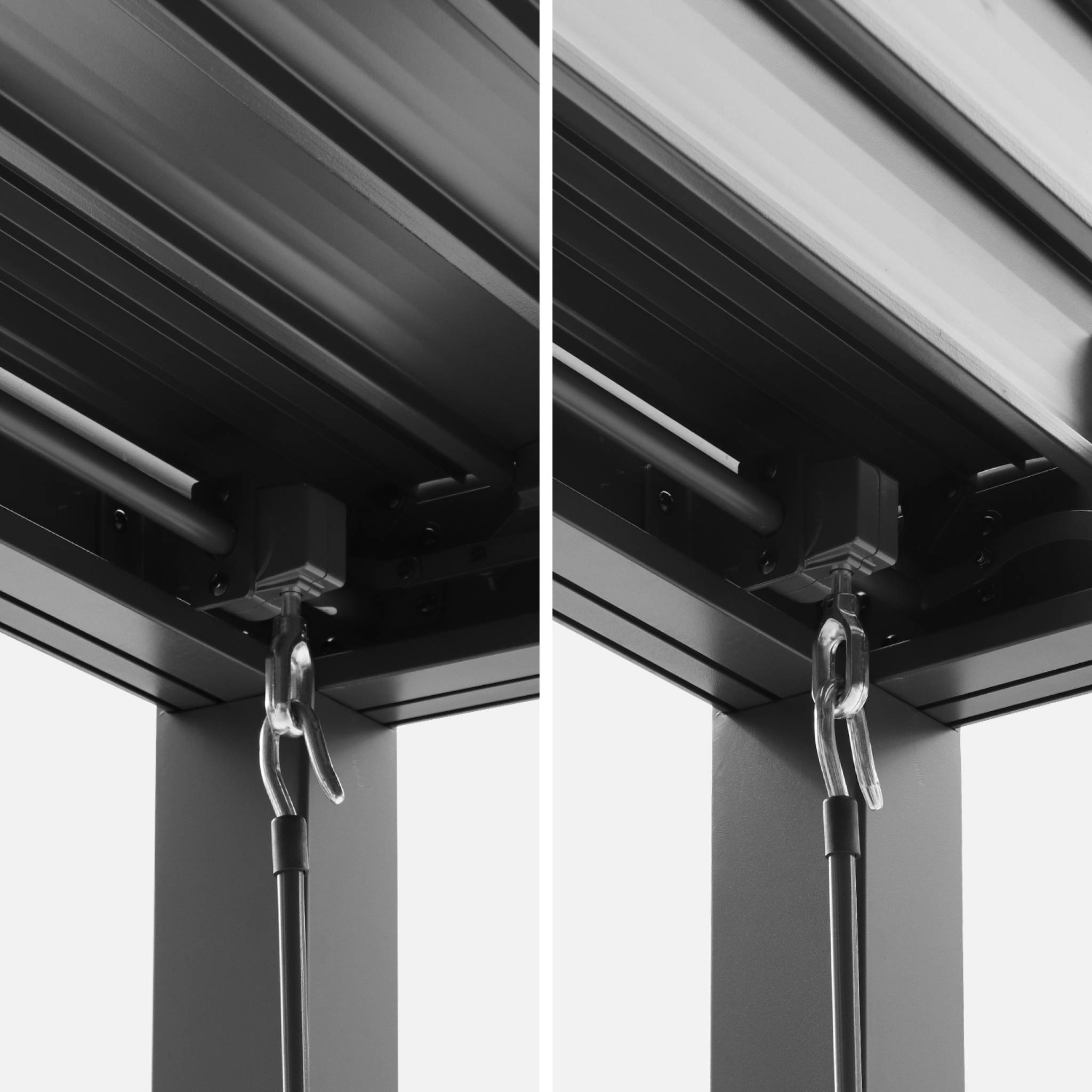 Pergola bioclimatique aluminium et acier 3x3m + bar 3m anthracite Palace | sweeek - Image 3