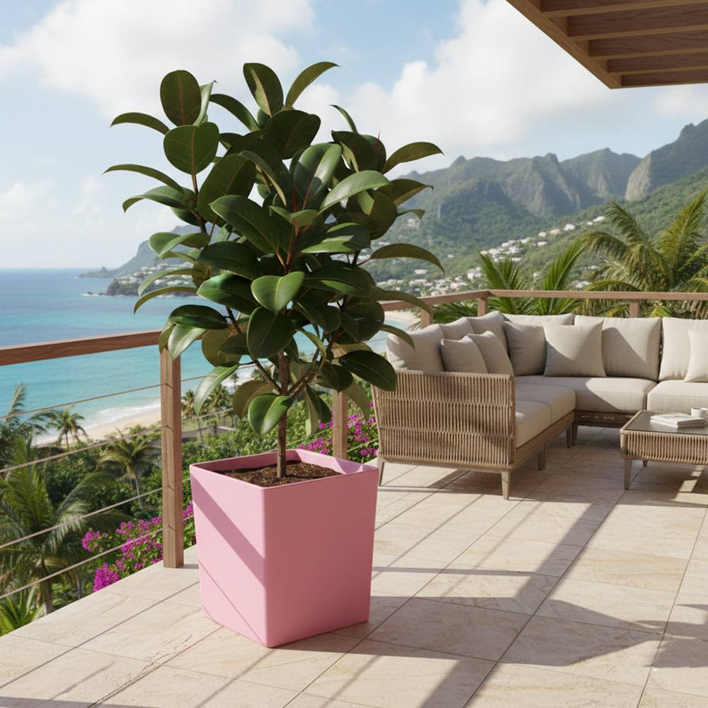 Pot de fleurs carré cubio h 50 cm-plast'up rotomoulage - Imagen 2