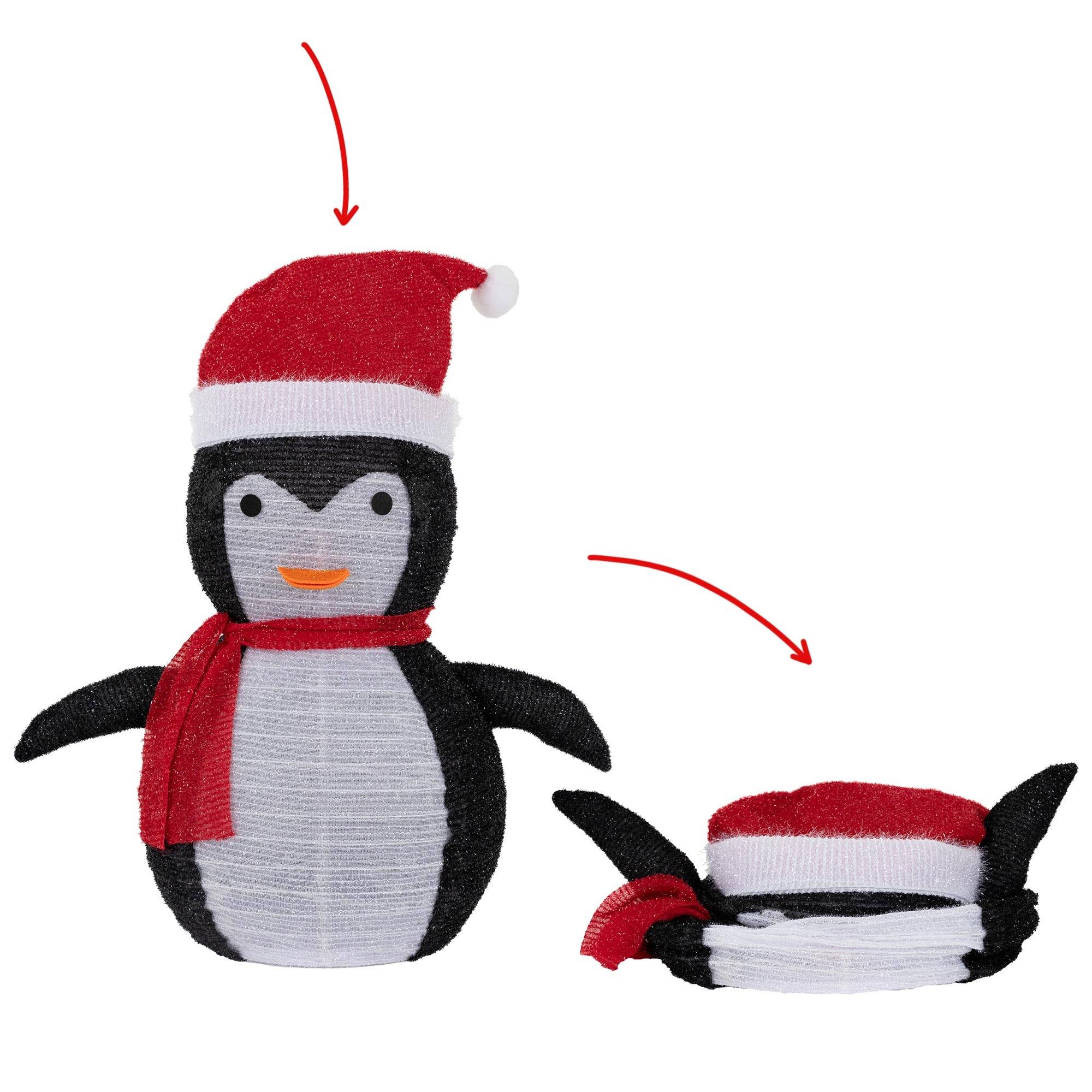 Pingouin de Noël LED décoration avec bonnet écharpe 68cm figurine d'hiver jardin - Image 6