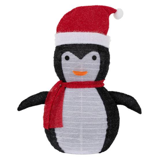 Pingouin de Noël LED décoration avec bonnet écharpe 68cm figurine d'hiver jardin - Image 2