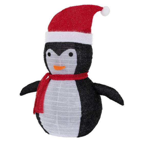Pingouin de Noël LED décoration avec bonnet écharpe 68cm figurine d'hiver jardin - Image 1