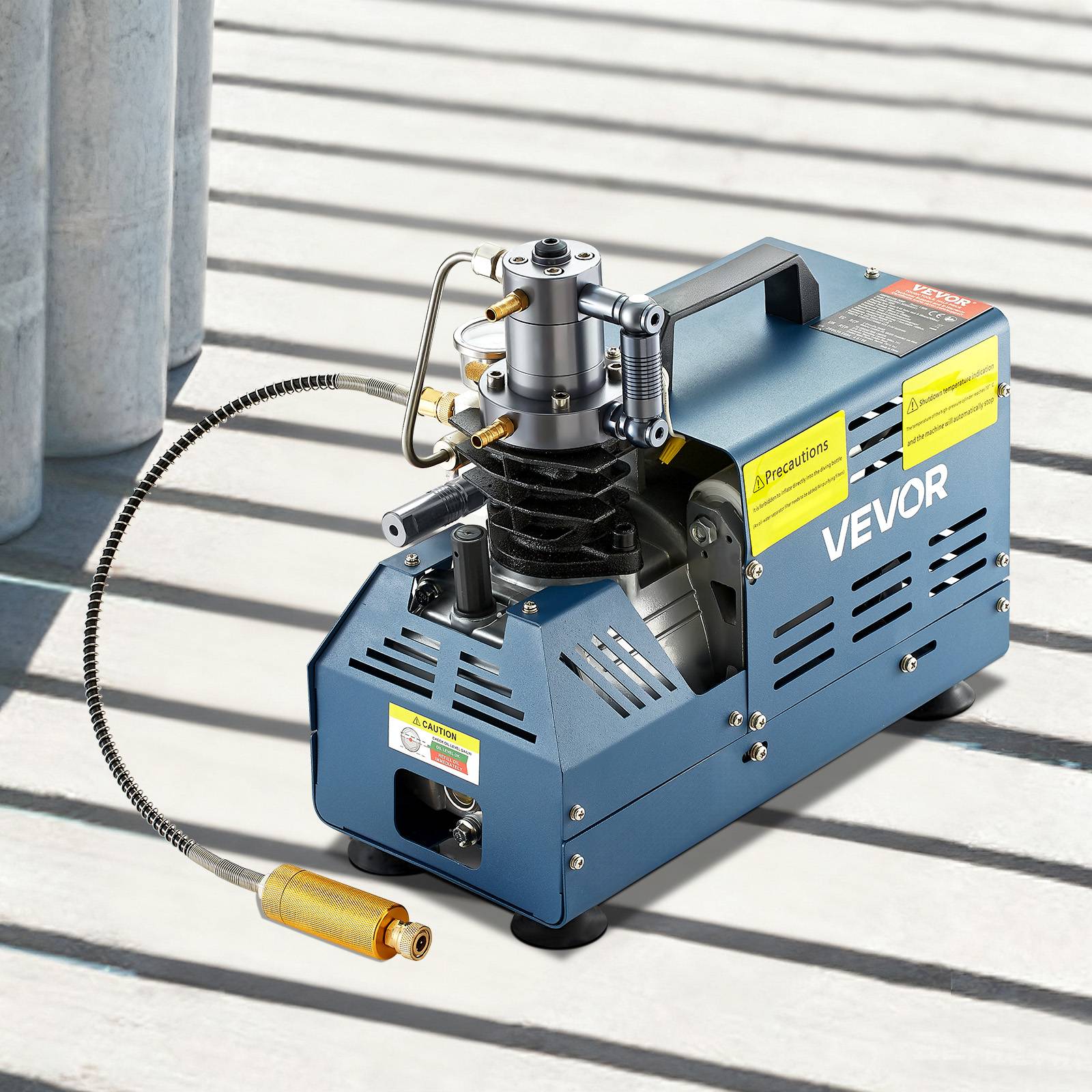 VEVOR Compresseur haute pression 30 MPa 1800W 220V avec arrêt automatique. Pour carabine PCP, paintball, pistolet, bouteille. - Image 8