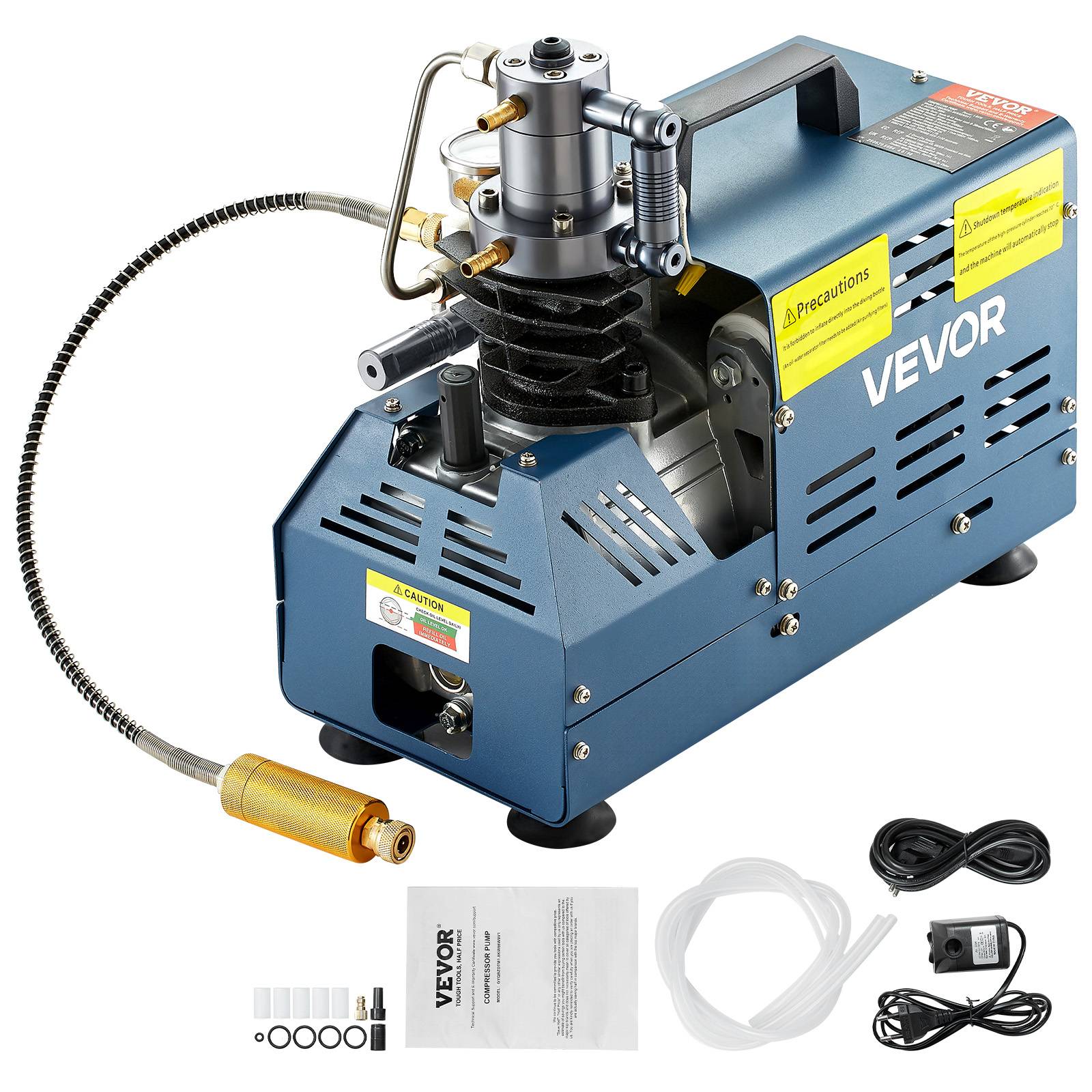 VEVOR Compresseur haute pression 30 MPa 1800W 220V avec arrêt automatique. Pour carabine PCP, paintball, pistolet, bouteille. - Image 1