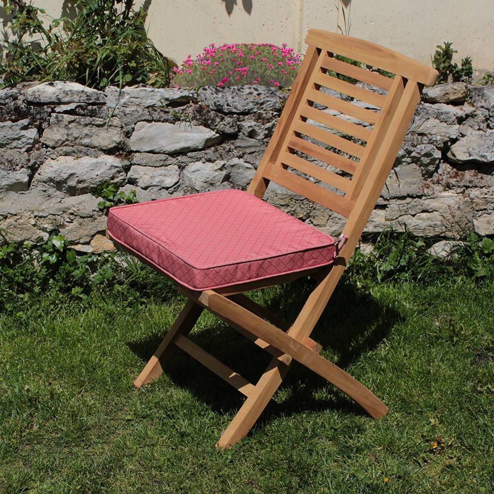 Coussin à motifs corail/blanc pour chaises et fauteuils pliants - TECK'Attitude - Imagen 2